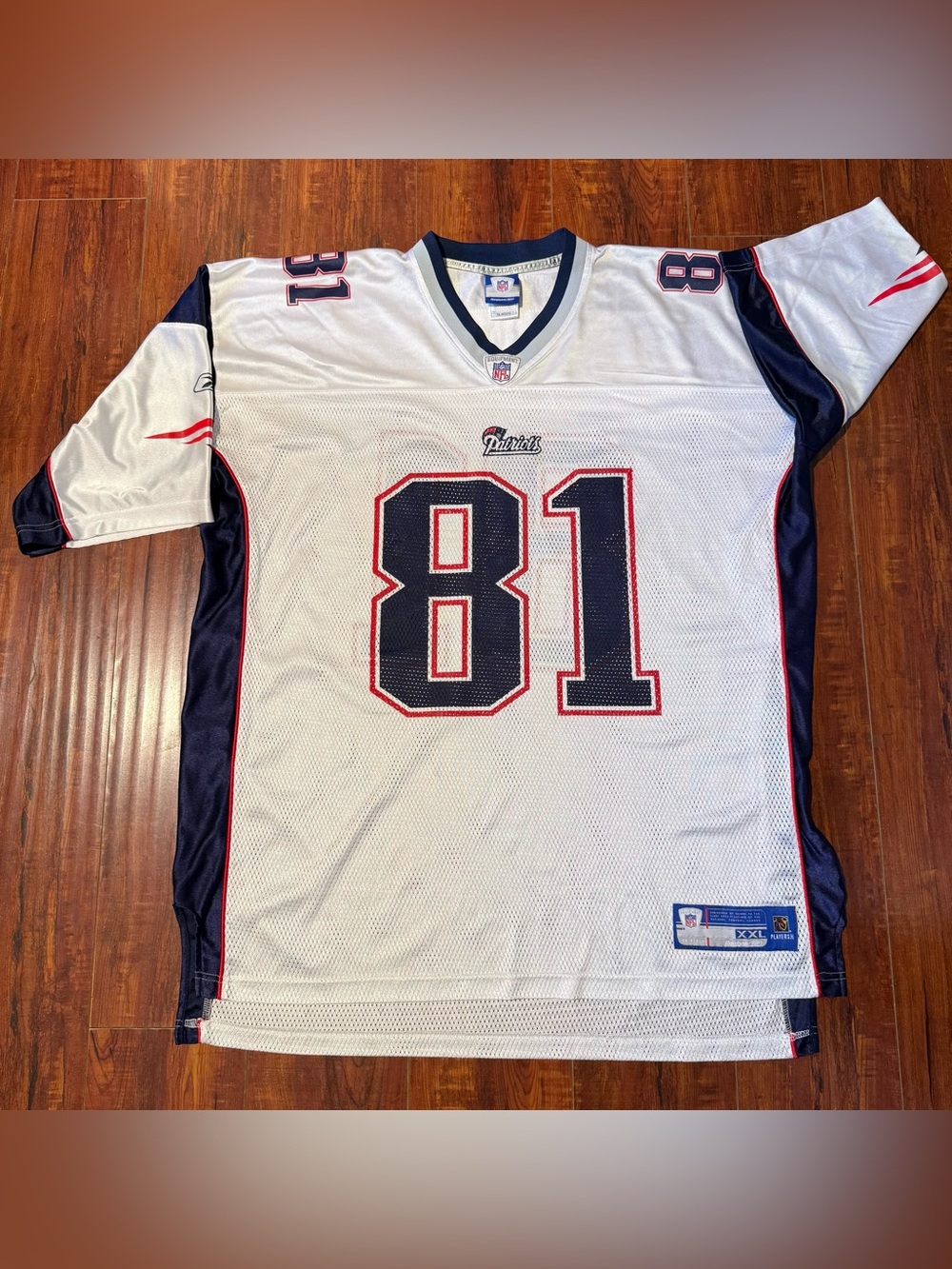 Randy Moss Reebok NFL Players #81 New England Patriots Jersey Sz XXL Men’s Read!